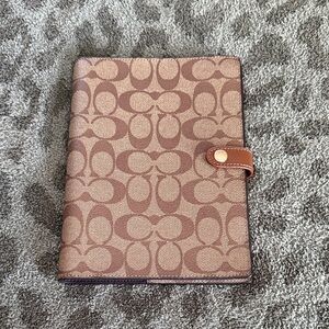 Coach Elegant Brown Patterned Notebook